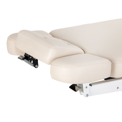 Elektrische spa-behandelbank SILLON Relax Crème met Donkerhouten Basis, Verstelbare Rug- en Voetsteun – foto 15