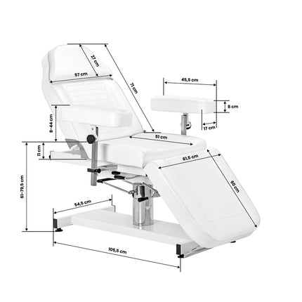 Sillon One 210DH Hydraulische Cosmetische Stoel Wit