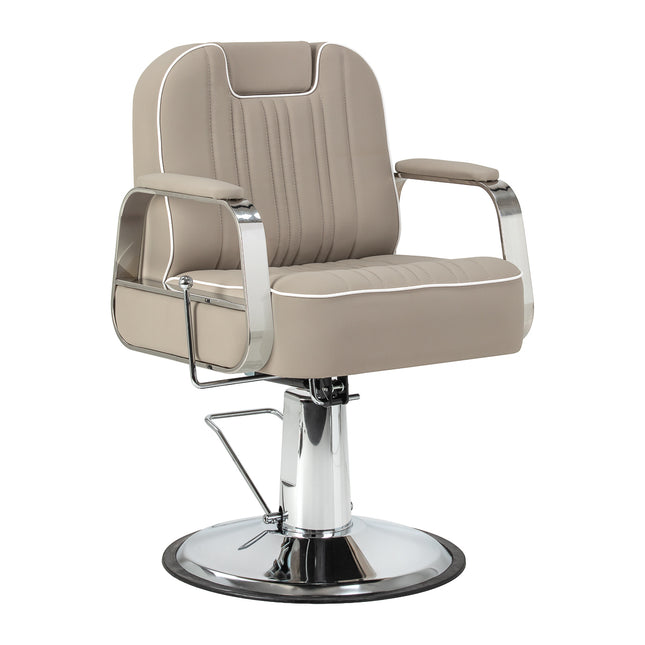 Barberstoel GABBIANO Rufo Beige met Hydraulische Hoogteverstelling, Kantelbare Rugleuning en Hoofdsteun – foto 1