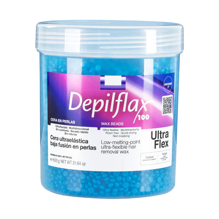 Cire flexible Depilflax 100 à basse température de fusion Ultraflex Bleu 600 g
