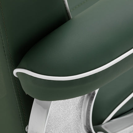 Gabbiano Visionerio barbiersstoel groen met chromen frame