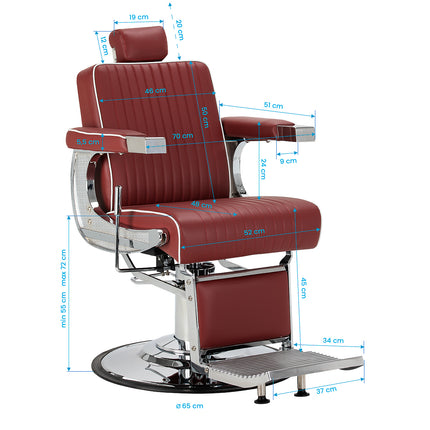 Gabbiano Visionerio barbiersstoel rood met chromen frame