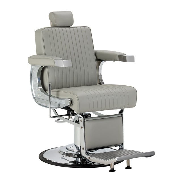 Fauteuil de barbier Gabbiano Visionerio, cadre gris chromé 