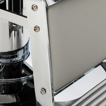 Fauteuil de barbier Gabbiano Visionerio, cadre gris chromé 