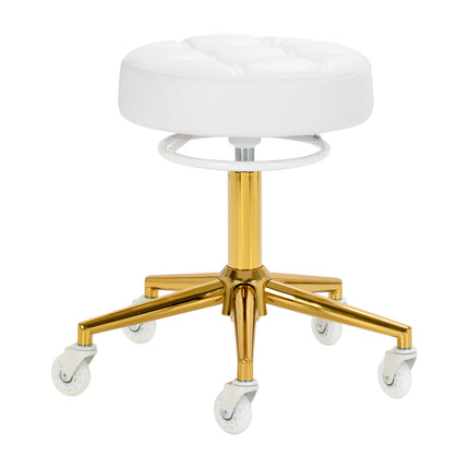 The Gabbiano D054G hairdressing stool goud wit