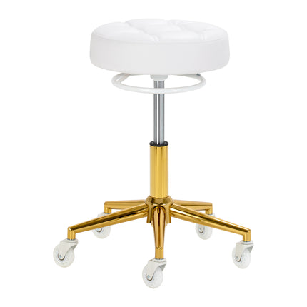 The Gabbiano D054G hairdressing stool goud wit