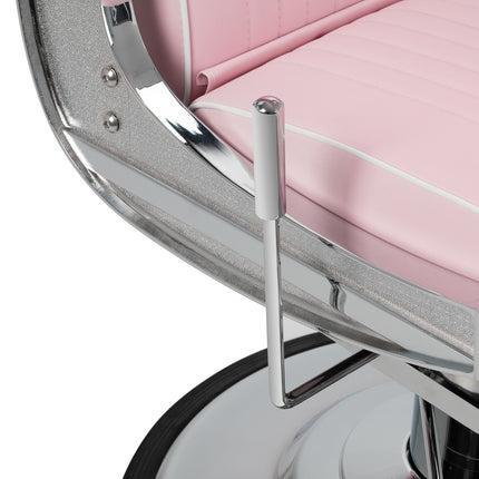Gabbiano Visionerio barberstoel roze met chroom frame