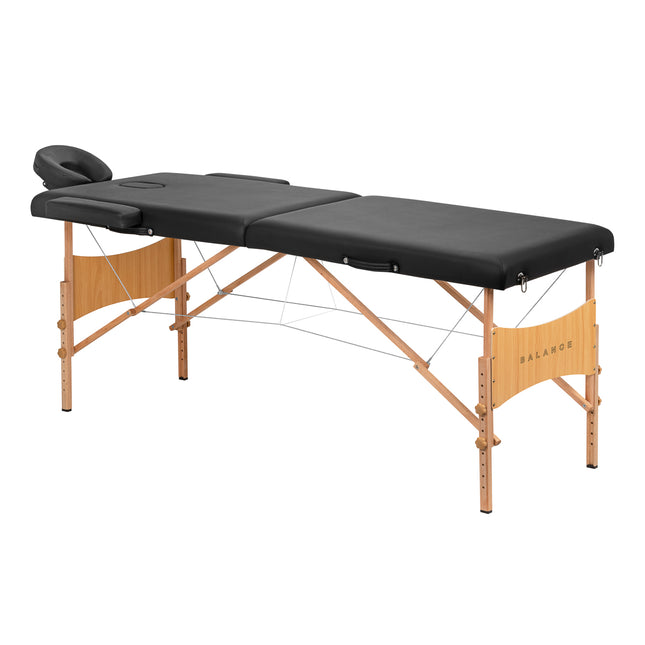 Klappbare Massageliege Balance – 2-teilig, Holz, schwarz – Bild 1