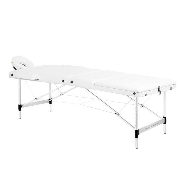 Klappbare Massageliege Balance – 3-teilig, Aluminium, weiß – Bild 1