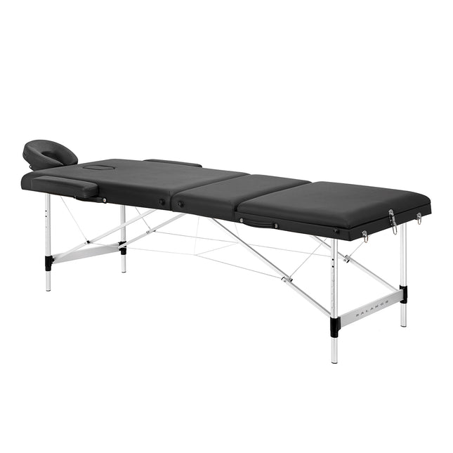 Klappbare Massageliege Balance – 3-teilig, Aluminium, schwarz – Bild 1