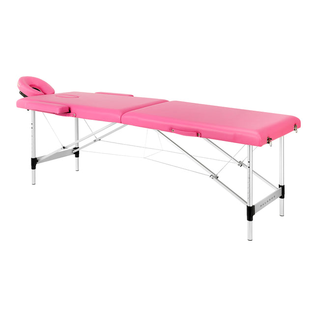 Klappbare Massageliege Balance – 2-teilig, Aluminium, rosa – Bild 1