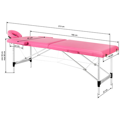 balance-aluminium-folding-massage-table-2-segment-pink-6787