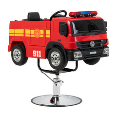 Gabbiano Kinderkappersstoel Brandweerwagen Rood met Hydrauliek, Gordel, Licht, Geluid en Bluetooth – foto 1