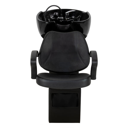 Professionele zwarte kapperswasunit Hair System Borneo met verstelbare keramische wasbak
