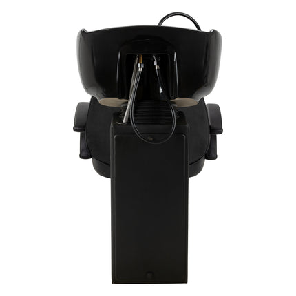Professionele zwarte kapperswasunit Hair System Borneo met verstelbare keramische wasbak