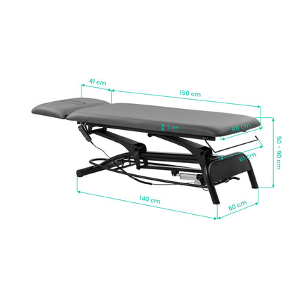 Elektrische Revalidatietafel Balance Novus 2 Grijs met Verstelbare Hoofdsteun en 1 Motor