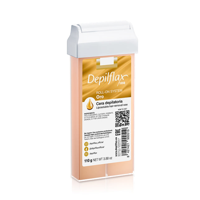 Depilflax 100 ontharingswax met goud roll-on 110 g