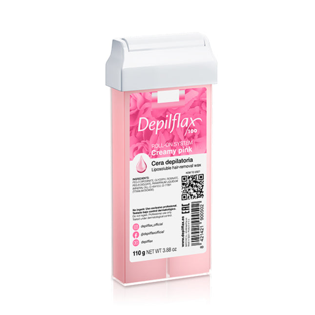Rouleau de cire dépilatoire Depilflax 100 Rose Crème 110 g