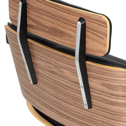 Hairdressing chair Gabbiano Florencja in black and walnut with a black base
