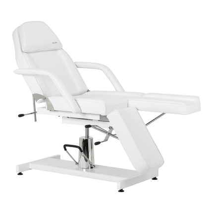 Hydraulische Pedicurestoel Sillon 210 Wit met Wiegfunctie, Gesplitste Voetsteun en Ligstand
