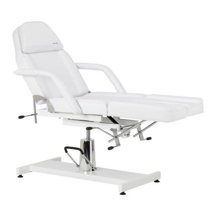 Hydraulische Pedicurestoel Sillon 210 Wit met Wiegfunctie, Gesplitste Voetsteun en Ligstand
