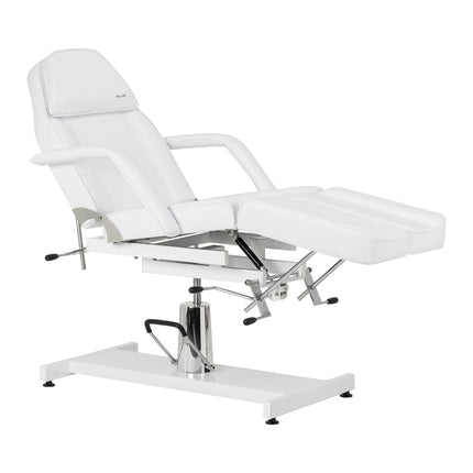 Hydraulische Pedicurestoel Sillon 210 Wit met Wiegfunctie, Gesplitste Voetsteun en Ligstand