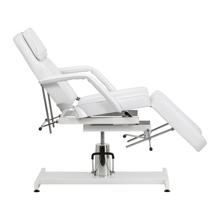 Hydraulische Pedicurestoel Sillon 210 Wit met Wiegfunctie, Gesplitste Voetsteun en Ligstand