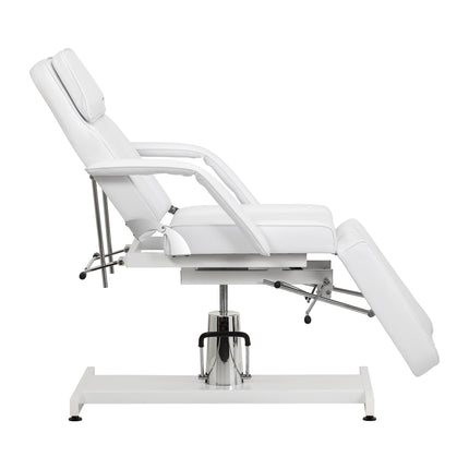 Hydraulische Pedicurestoel Sillon 210 Wit met Wiegfunctie, Gesplitste Voetsteun en Ligstand