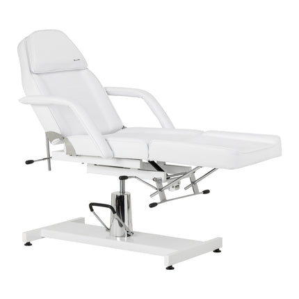 Hydraulische Cosmetische Stoel Sillon 210 Wit met Wiegfunctie, Draaibare Zitting en Ligstand