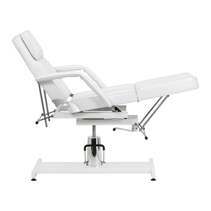 Hydraulische Cosmetische Stoel Sillon 210 Wit met Wiegfunctie, Draaibare Zitting en Ligstand