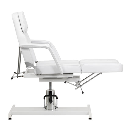Hydraulische Cosmetische Stoel Sillon 210 Wit met Wiegfunctie, Draaibare Zitting en Ligstand