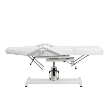 Hydraulische Cosmetische Stoel Sillon 210 Wit met Wiegfunctie, Draaibare Zitting en Ligstand