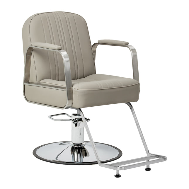 Kappersstoel GABBIANO Acri Beige met Hydraulische Hoogteverstelling, Draaifunctie en Voetsteun – foto 1
