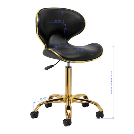 Gabbiano cosmetische kruk Q-4599G zwart V2