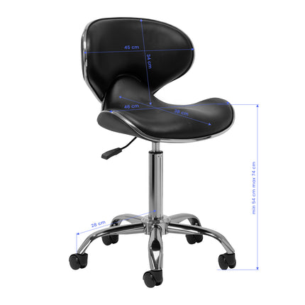 Gabbiano cosmetische kruk Q-4599 zwart V2