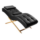 Sillon Alba Wimperbehandelstoel Zwart met Goudkleurig Frame, Ergonomische Matras en 2 Kussens – foto 1