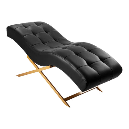Sillon Alba Wimperbehandelstoel Zwart met Goudkleurig Frame, Ergonomische Matras en 2 Kussens – foto 2