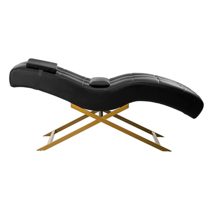 Sillon Alba Wimperbehandelstoel Zwart met Goudkleurig Frame, Ergonomische Matras en 2 Kussens – foto 3