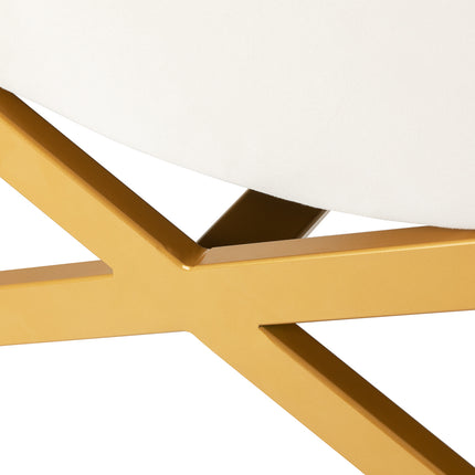 Sillon Umbra Wimperbehandelstoel Wit Velours met Goudkleurig Frame, Verstelbare Hoofd- en Voetsteun – foto 10