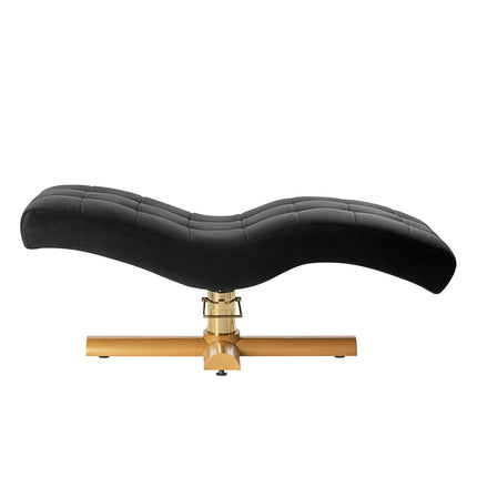 Sillon Corona Hydraulische Wimperbehandelstoel Zwart Velours met Goudkleurige Draaibare Basis – foto 4