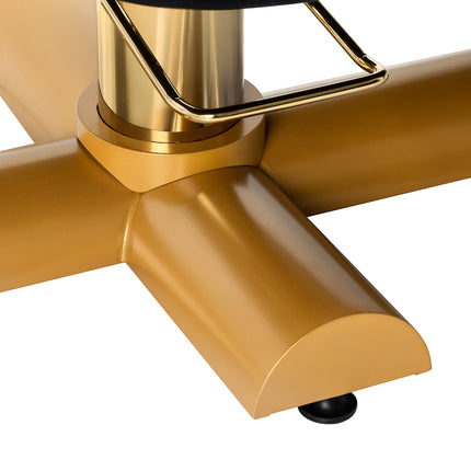 Sillon Corona Hydraulische Wimperbehandelstoel Zwart Velours met Goudkleurige Draaibare Basis – foto 9