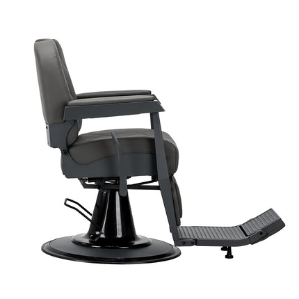 Gabbiano barber chair Bruno grey with a grey base