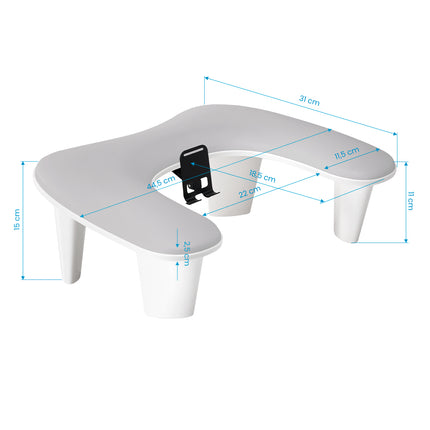 MOMO Croissant manicure rest with mobile phone holder grey