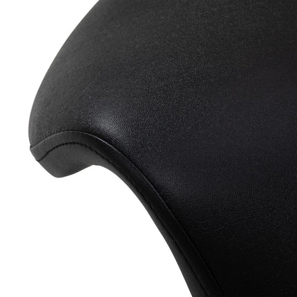 Ergonomische Cosmetische Kruk 6001 Zwart met Rugleuning, Zadelzitting en Zwarte Voet
