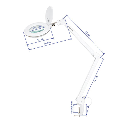 Magnifying lamp Elegante 6031, 60 SMD 3D LEDs, for tabletops, with adjustable light intensity