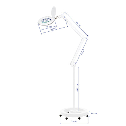 Elegante 6031 magnifying lamp with 60 SMD 3D LEDs, complete with adjustable stand and light intensity control