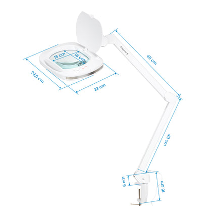 Elegante 6030 magnifying lamp with 60 SMD LEDs for worktops, with adjustable light intensity