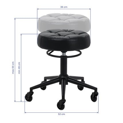 Hairdressing stool Gabbiano D054 black with black base