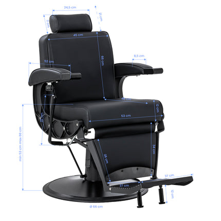 Barber chair with massage function Gabbiano Continental black