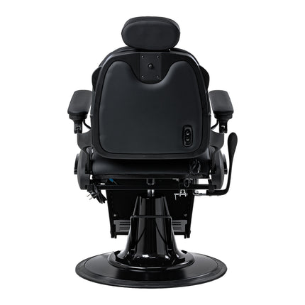 Barber chair with massage function Gabbiano Francesco black with a black base